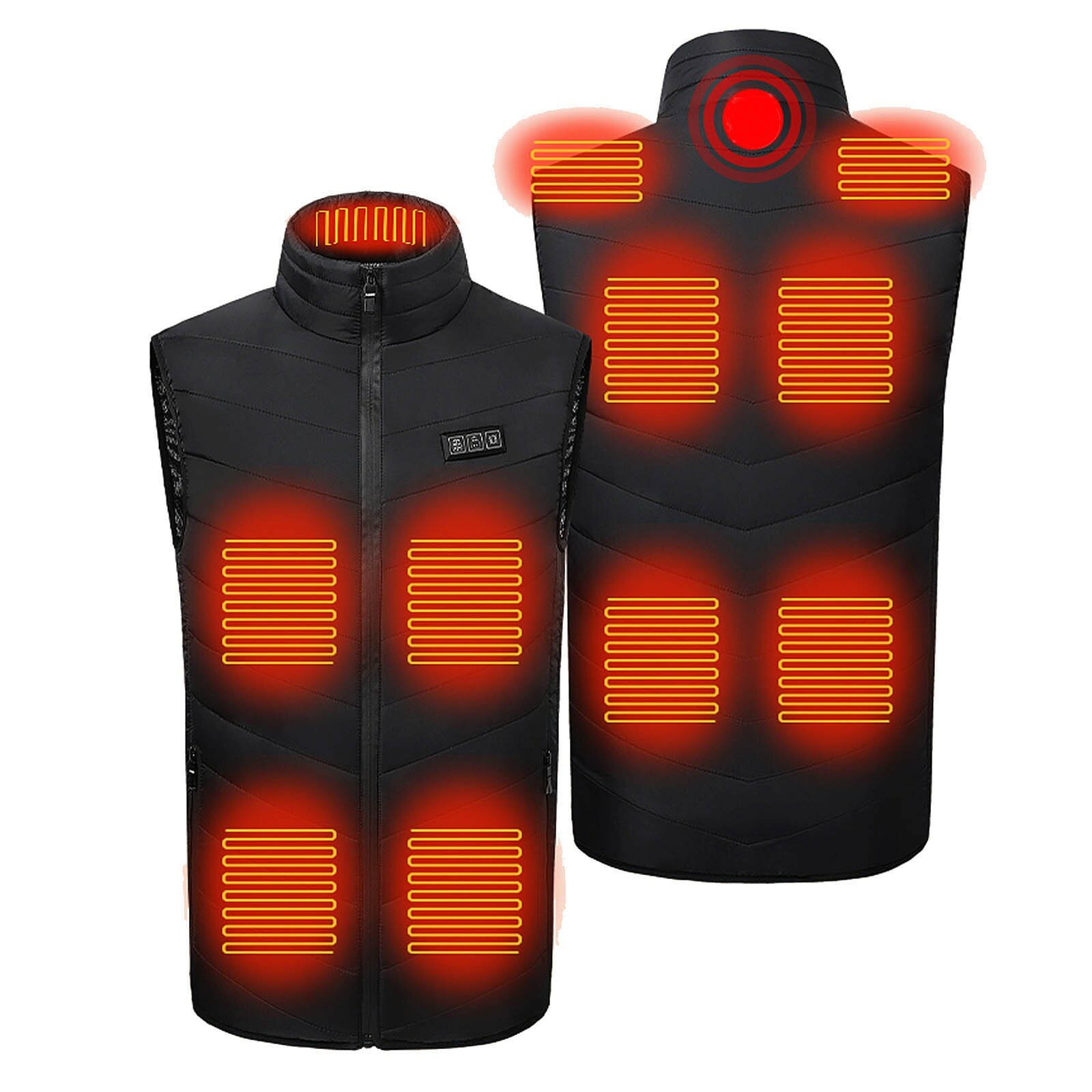 11 Areas Heated Vest Jacket Fashion Men Women Intelligent Usb Electric Thermal Vest Coat For Winter Hunting Skiing Camping