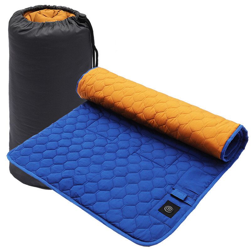 2023 USB Heated Sleeping Pad 7 Heating Zones 3 Temperature Level Control Foldable Lightweight Travel Mat for Winter Camping Hiki