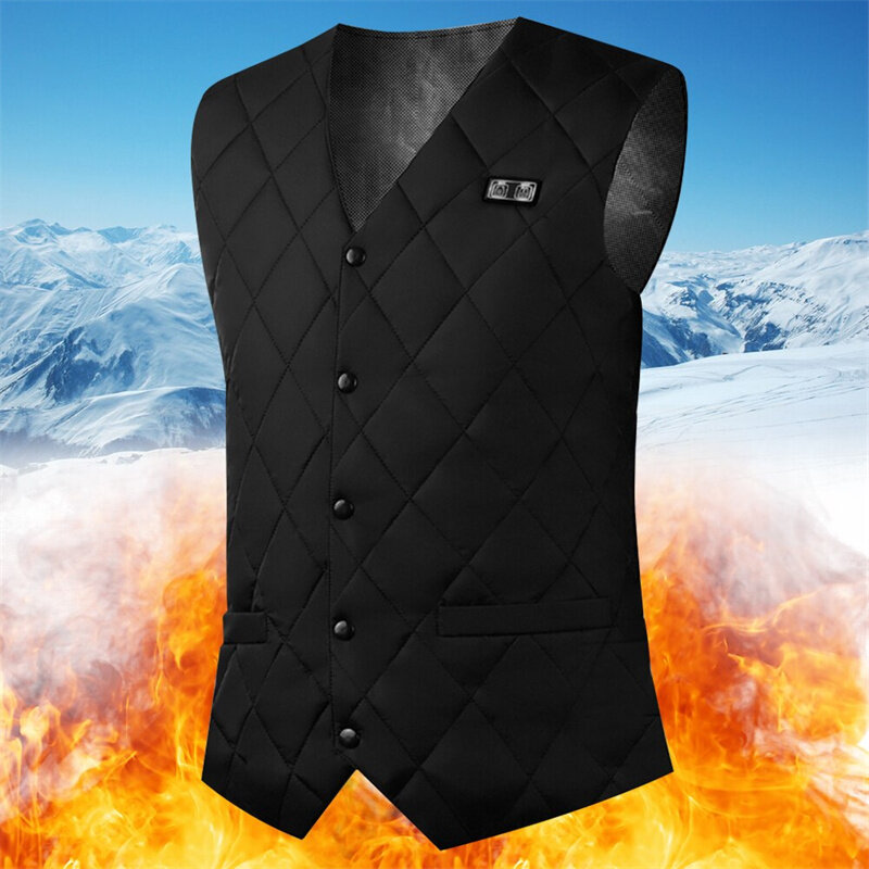 TENGOO HV-16A Heated Vest 16 Heating Zones Trible Gears Temperature Level Control Winter USB Electric Heating Jacket for Camping