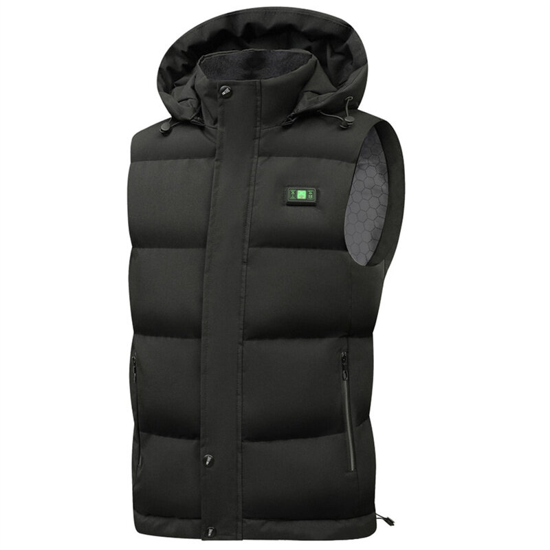 TENGOO HV-15B Heated Vest 15 Heating Zones Trible Temperature Level Control LED Display Waterproof Electric Heating Jacket for W