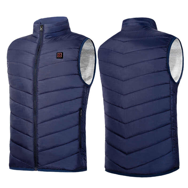 TENGOO HV-02C Heated Vest 2 Heating Zones Trible Gears Temperature Level Control USB Charging Warm Electric Heating Jacket for W