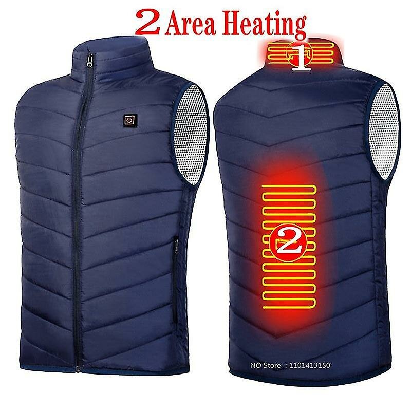 TENGOO HV-02C Heated Vest 2 Heating Zones Trible Gears Temperature Level Control USB Charging Warm Electric Heating Jacket for W