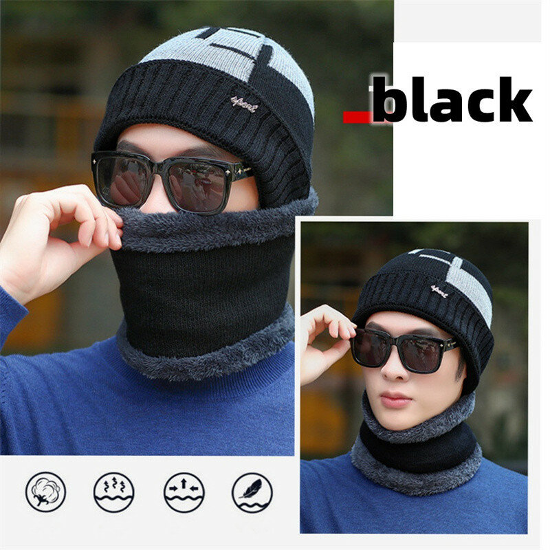 Electric Heating Hat Scarf Set Rechargeable Thermal Washable Hat Soft Knitted Winter Warm Scarf for Head Neck