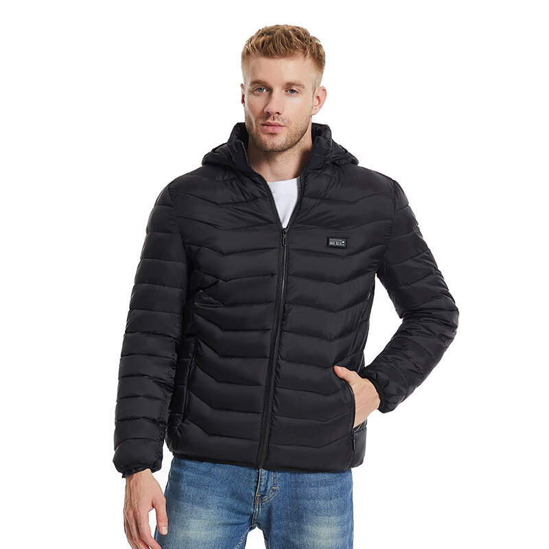 TENGOO HJ-11 Unisex 11 Areas Heating Jacket 3-Modes Adjust USB Electric Heating Coat Thermal Hoodie Jacket for Winter Sport Skii