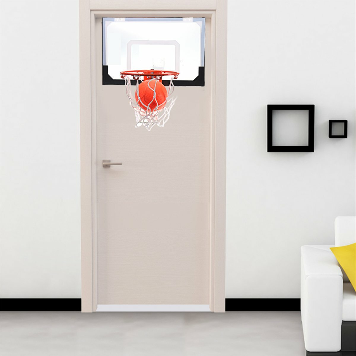 Adult Indoor Mini Basketball Hoop Backboard System Home Office Room Door Mount With Ball & Pump Sport Exercise Tools