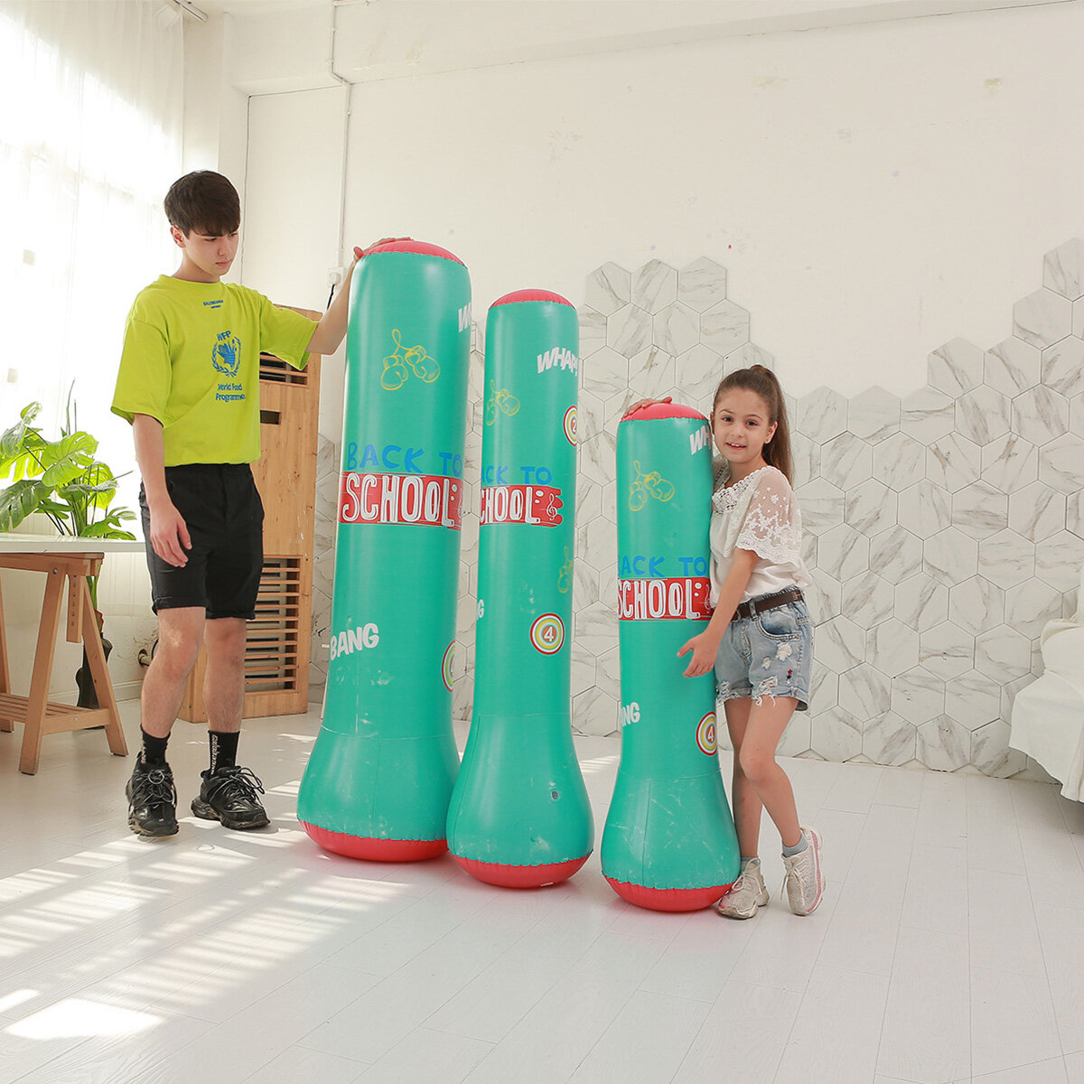 1.2/1.5/1.6m Folding Inflatable Boxing Training Standing Punching Bag Fitness Sport Boxing for Children Adult