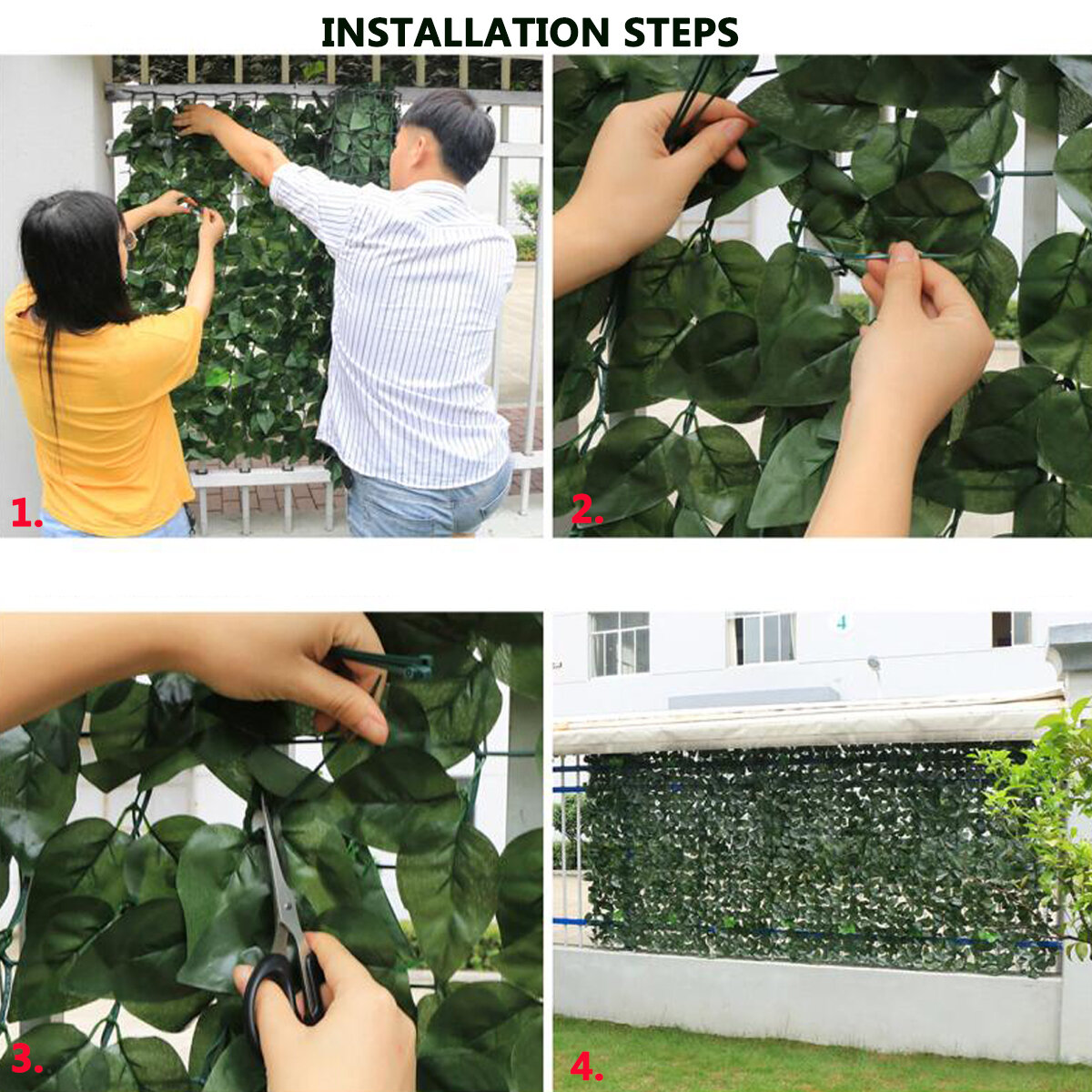 1x4M Artificial Faux Ivy Leaf Privacy Fence Screen Hedge Decor Panels Garden Outdoor