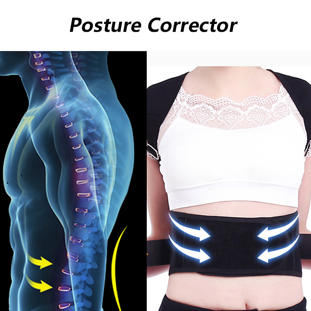 Adjustable Back Support Belt Back Posture Corrector Shoulder Lumbar Spine Support Back Protector