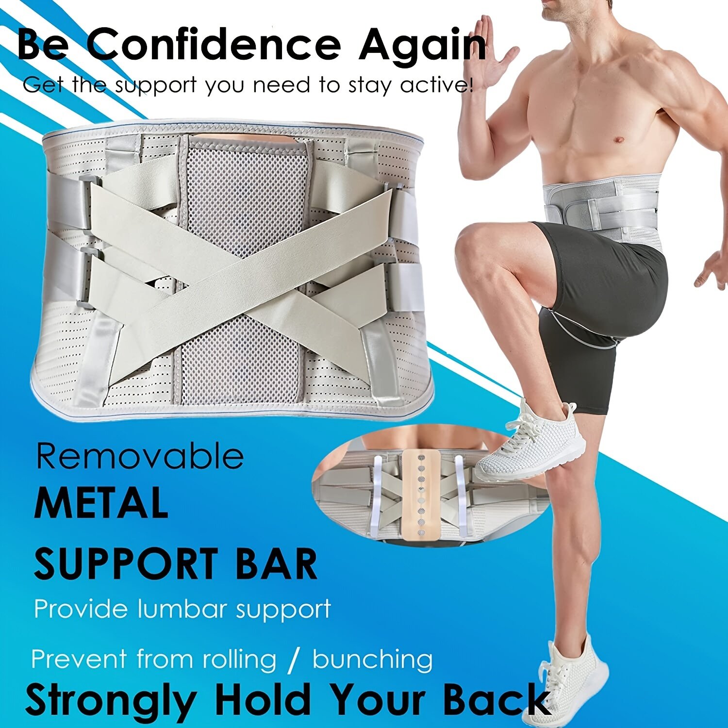 2023 Back Support Belt Widen Comfort Anti-Skid Waist Spine Protection for Sport Injury Recovery