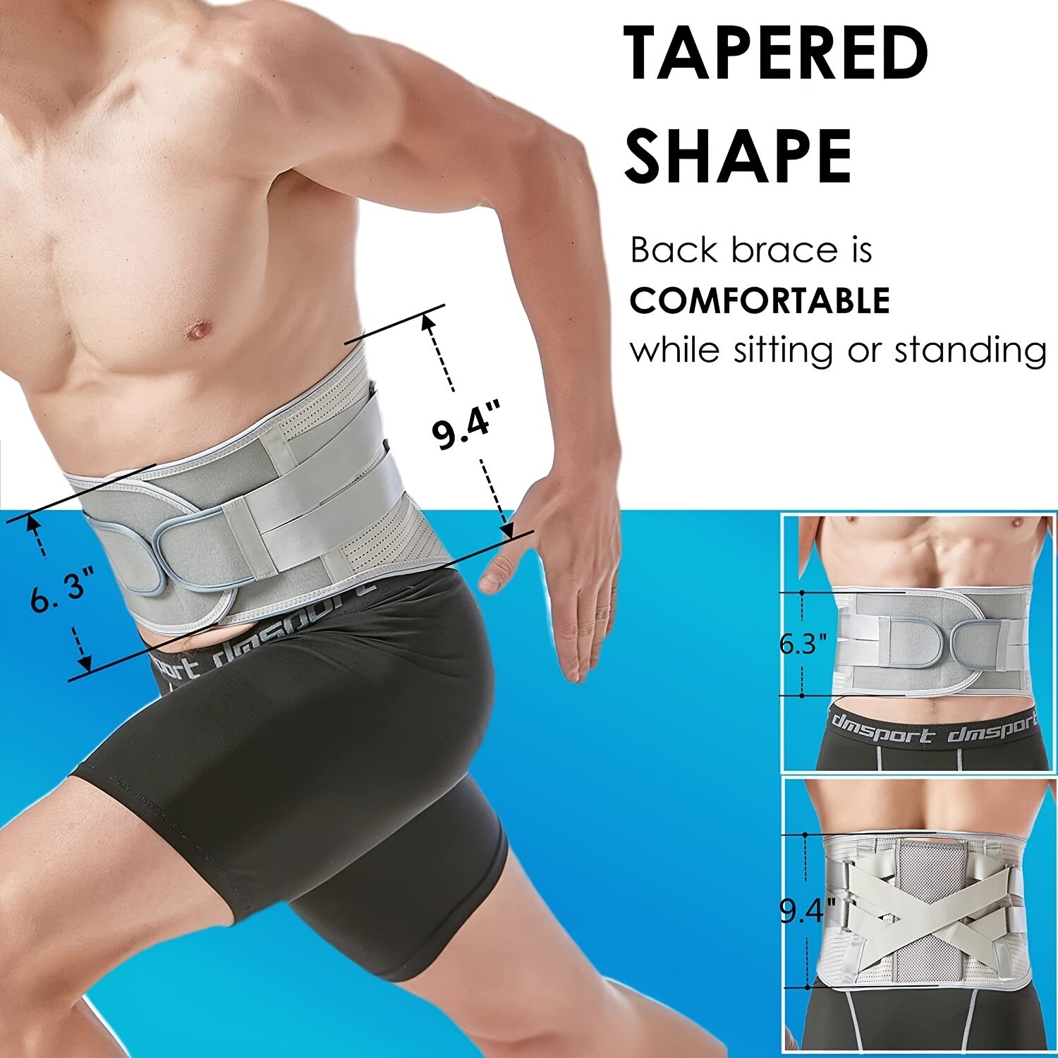 2023 Back Support Belt Widen Comfort Anti-Skid Waist Spine Protection for Sport Injury Recovery