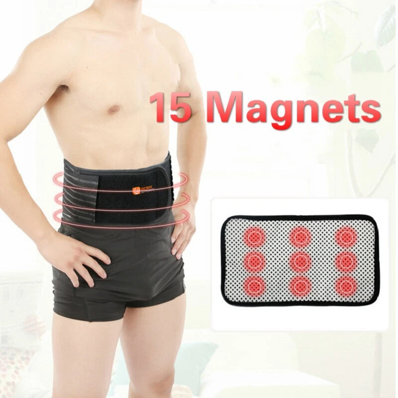 BOER 15 Areas Magnets Back Support Belt Self-heating Breathable Waist Brace Protection for Back Recovery