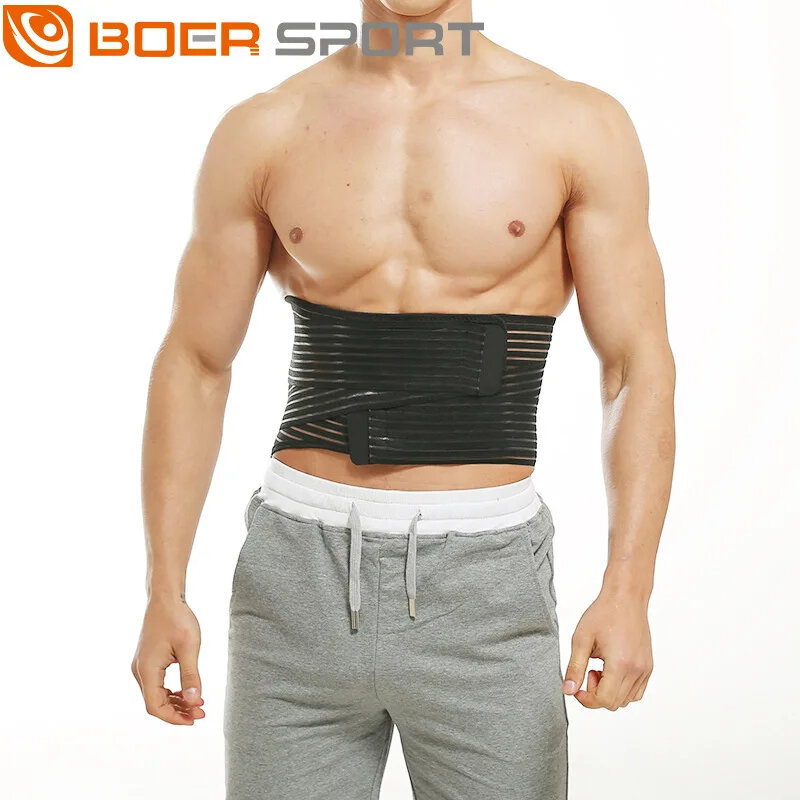 BOER Fitness Back Support Belt 5 Steel Plate Design Breathable Fabric Easy to Adjust Anti-Strain for Lifting Cycling Sports