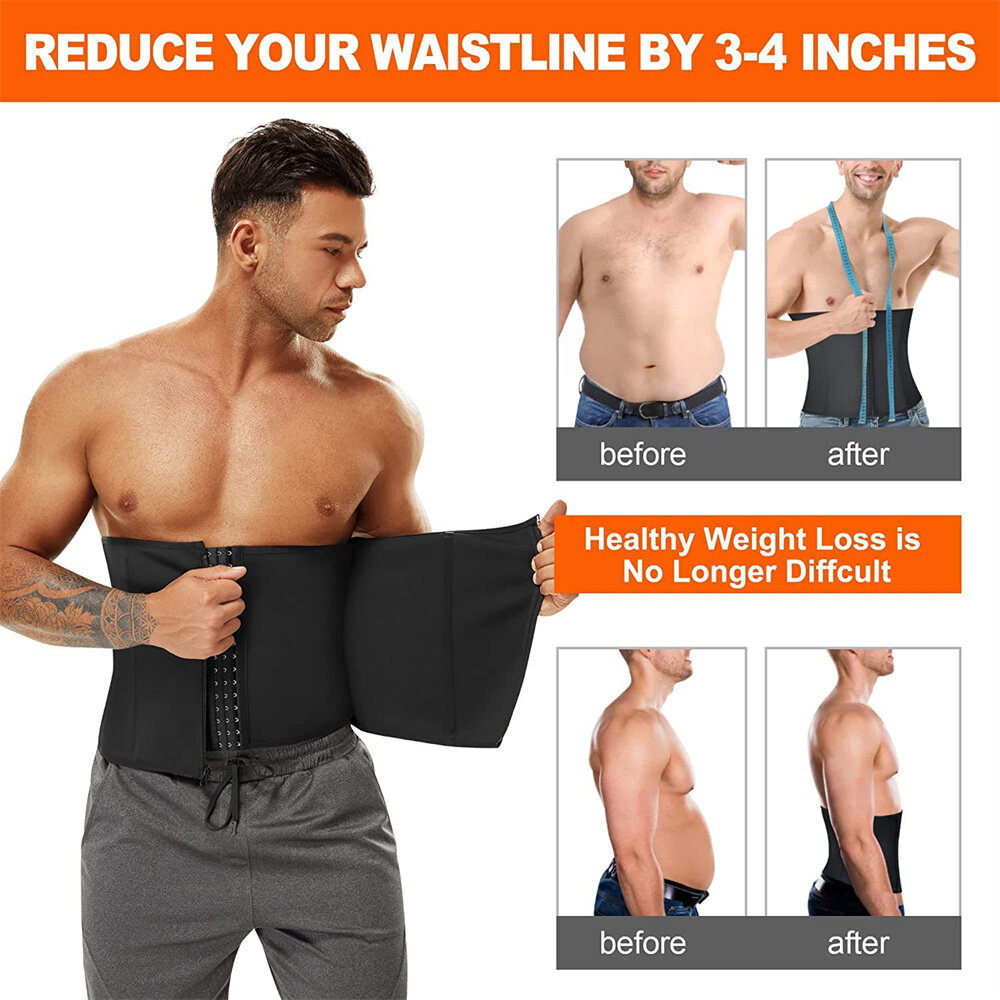 Men's Abdominal Belt Three-row Buckle Correct Posture Prevent Injury Waist Belt Belly Shapewear for Home Gym Sports