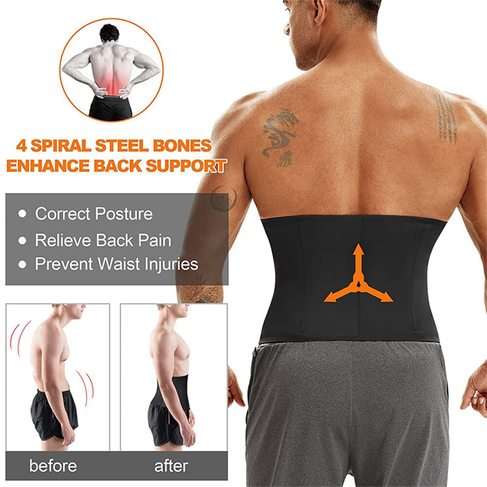 Men's Abdominal Belt Three-row Buckle Correct Posture Prevent Injury Waist Belt Belly Shapewear for Home Gym Sports