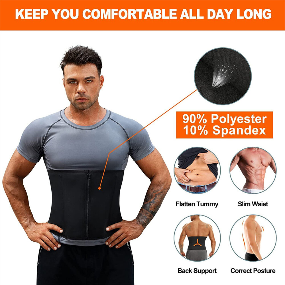 Men's Abdominal Belt Three-row Buckle Correct Posture Prevent Injury Waist Belt Belly Shapewear for Home Gym Sports