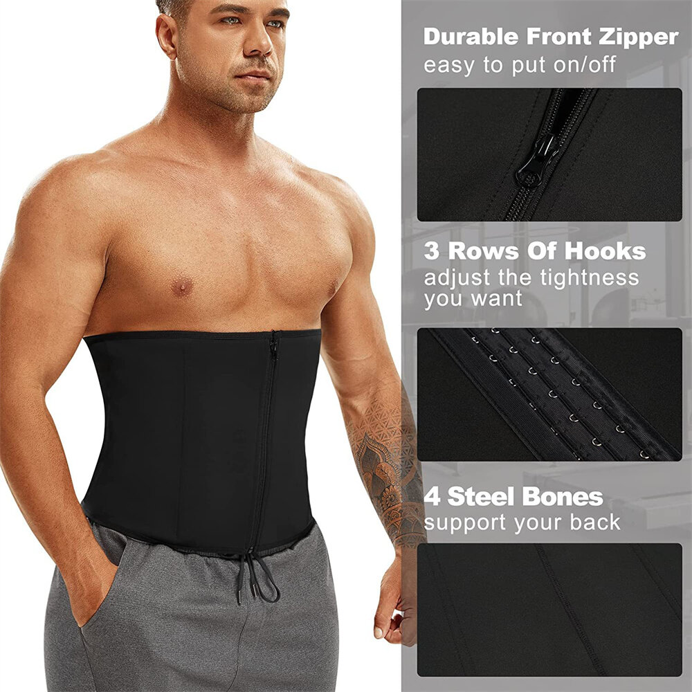 Men's Abdominal Belt Three-row Buckle Correct Posture Prevent Injury Waist Belt Belly Shapewear for Home Gym Sports