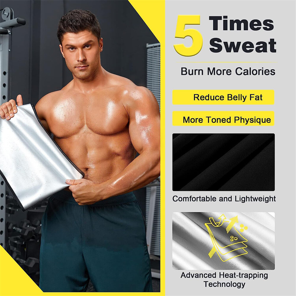 Men's Abdominal Belt Heat-trapping Technology Burn Calories Comfortable Lightweight Waist Belt Belly Shapewear for Home Gym Spor