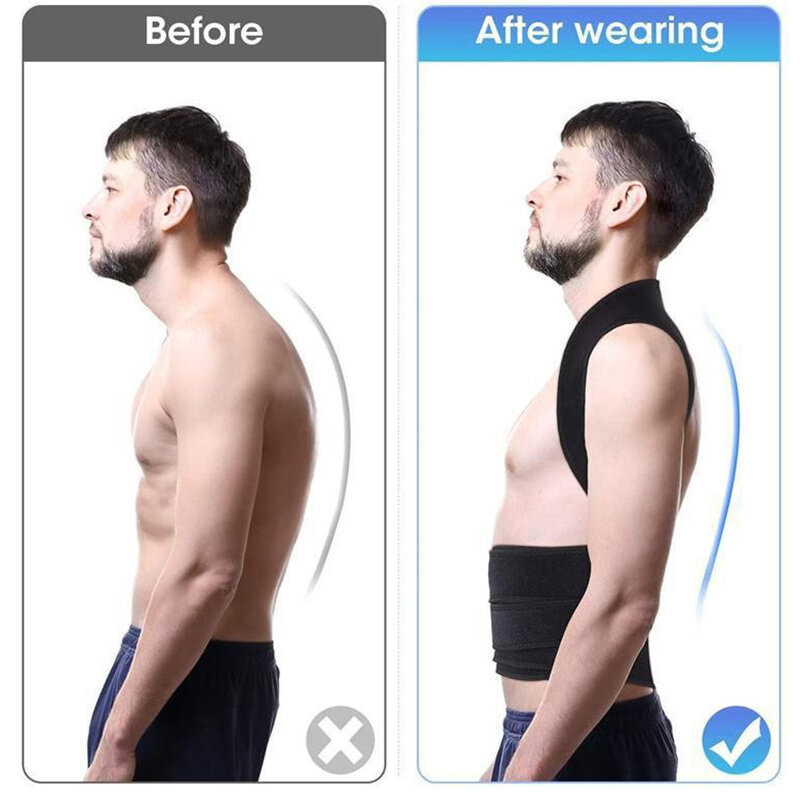 Adjustable Back Reinforced Support Belt Back Adult Posture Corrector Shoulder Lumbar Spine Support Back Protector