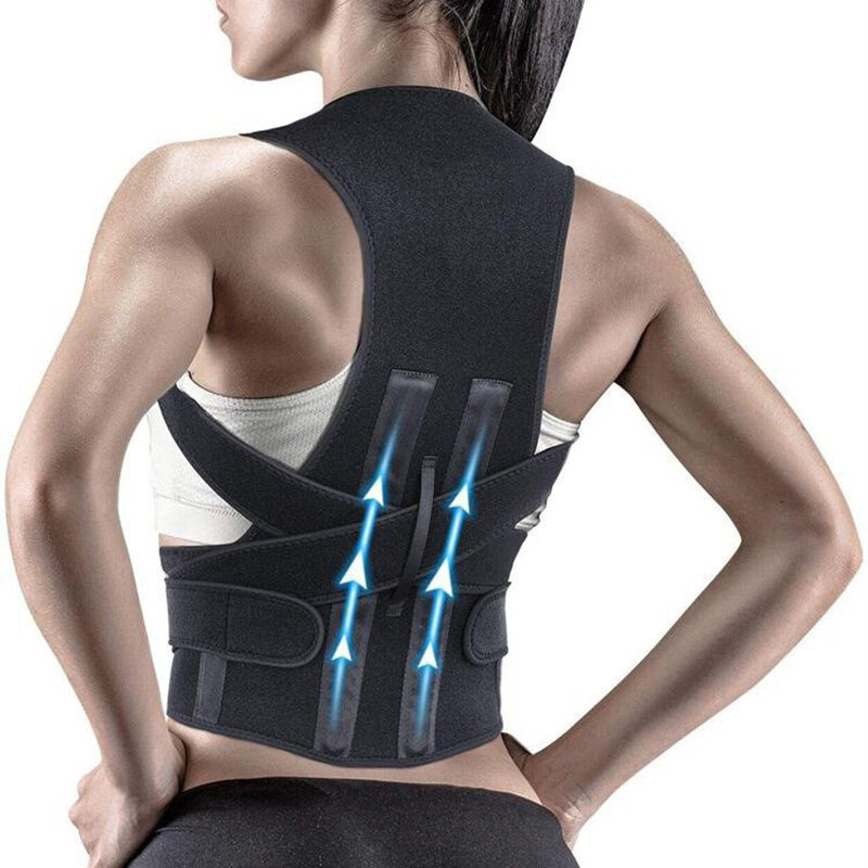 Adjustable Back Reinforced Support Belt Back Adult Posture Corrector Shoulder Lumbar Spine Support Back Protector