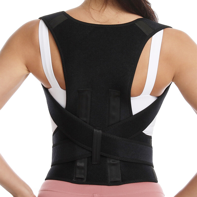 Adjustable Back Reinforced Support Belt Back Adult Posture Corrector Shoulder Lumbar Spine Support Back Protector