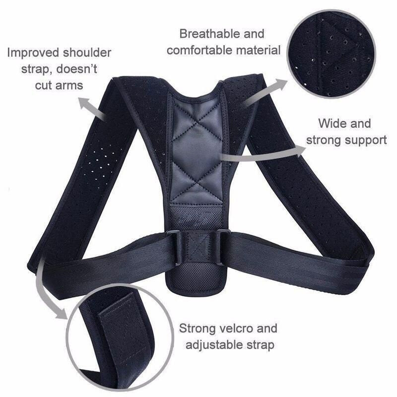 Adjustable Back Support Invisible Shoulder Posture Corrector Unisex Spine Neck Health Correction Belt for Home Office Sport