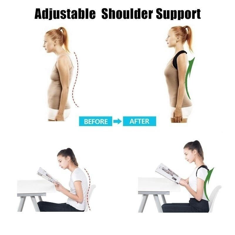 Adjustable Back Support Invisible Shoulder Posture Corrector Unisex Spine Neck Health Correction Belt for Home Office Sport