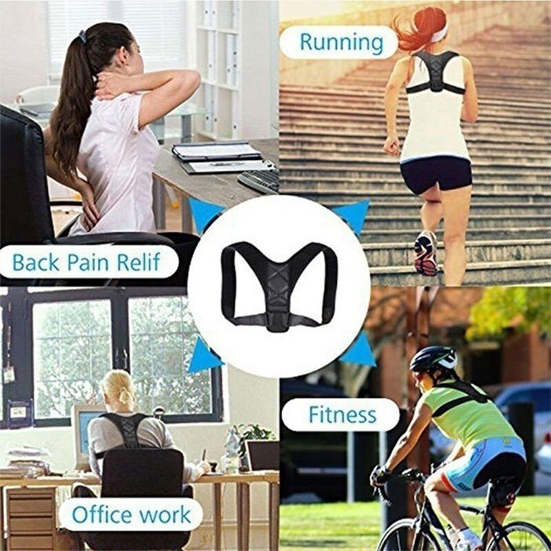 Adjustable Back Support Invisible Shoulder Posture Corrector Unisex Spine Neck Health Correction Belt for Home Office Sport