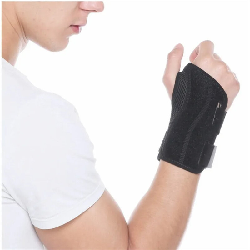 BOER Sports Hand Support Thumb Open Design Double Band Adjustment Sprained Wristband for Fitness Health Recovery