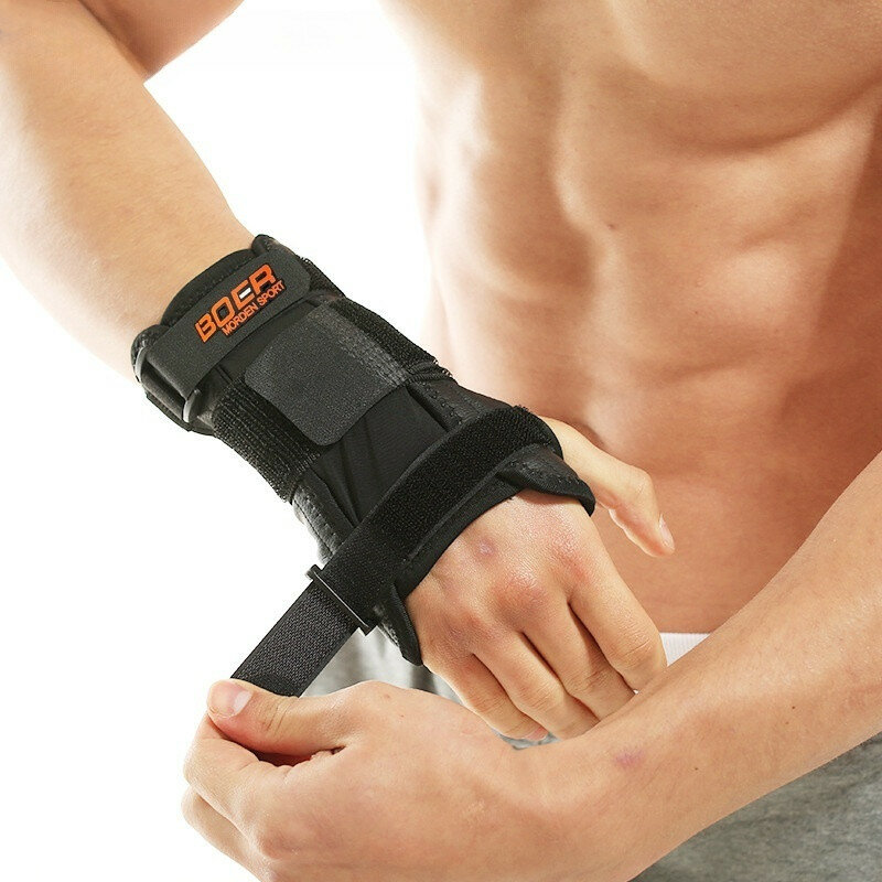 BOER Hand Support Opening Design Steel Plate Adjustment Anti-Sprain Wrist Support for Tennis Fitness Sports