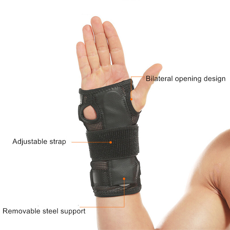 BOER Hand Support Opening Design Steel Plate Adjustment Anti-Sprain Wrist Support for Tennis Fitness Sports