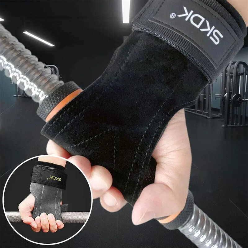 SKDK Fitness Gloves Protective Hand Gear Anti-slip Wear-resistant Wrist Protection Hard Pull Grip Strength Ehanced for Outdoors