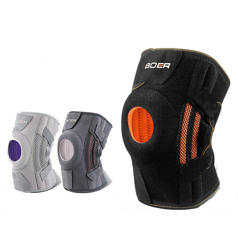 BOER Outdoor Sports Knee Pads High Elasticity Anti-slip Knee Protetive Gear for Mountaineering Rock Climbing Cycling Basketball