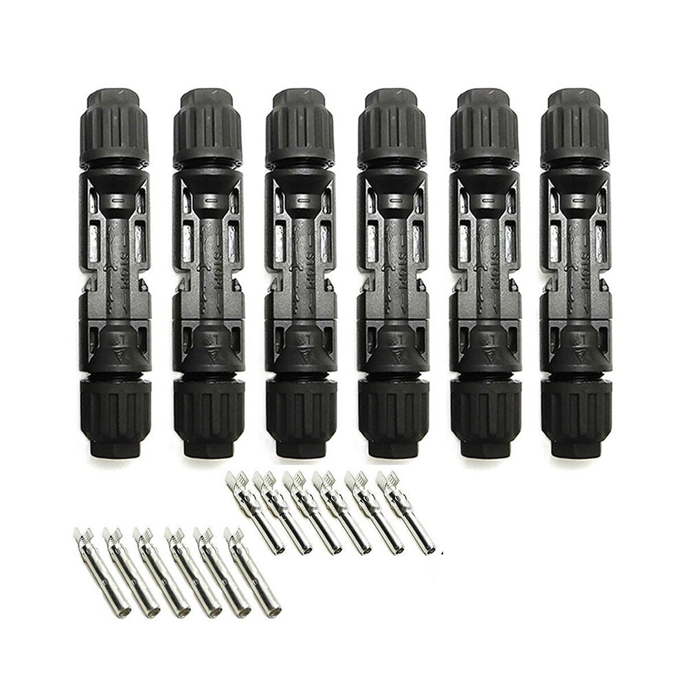 12Pcs Solar Crimper 6Pairs Solar Connectors 1Pair Solar Connector Spanner Wrench Solar Crimper Tool Kit for Solar Panel Cable Wi