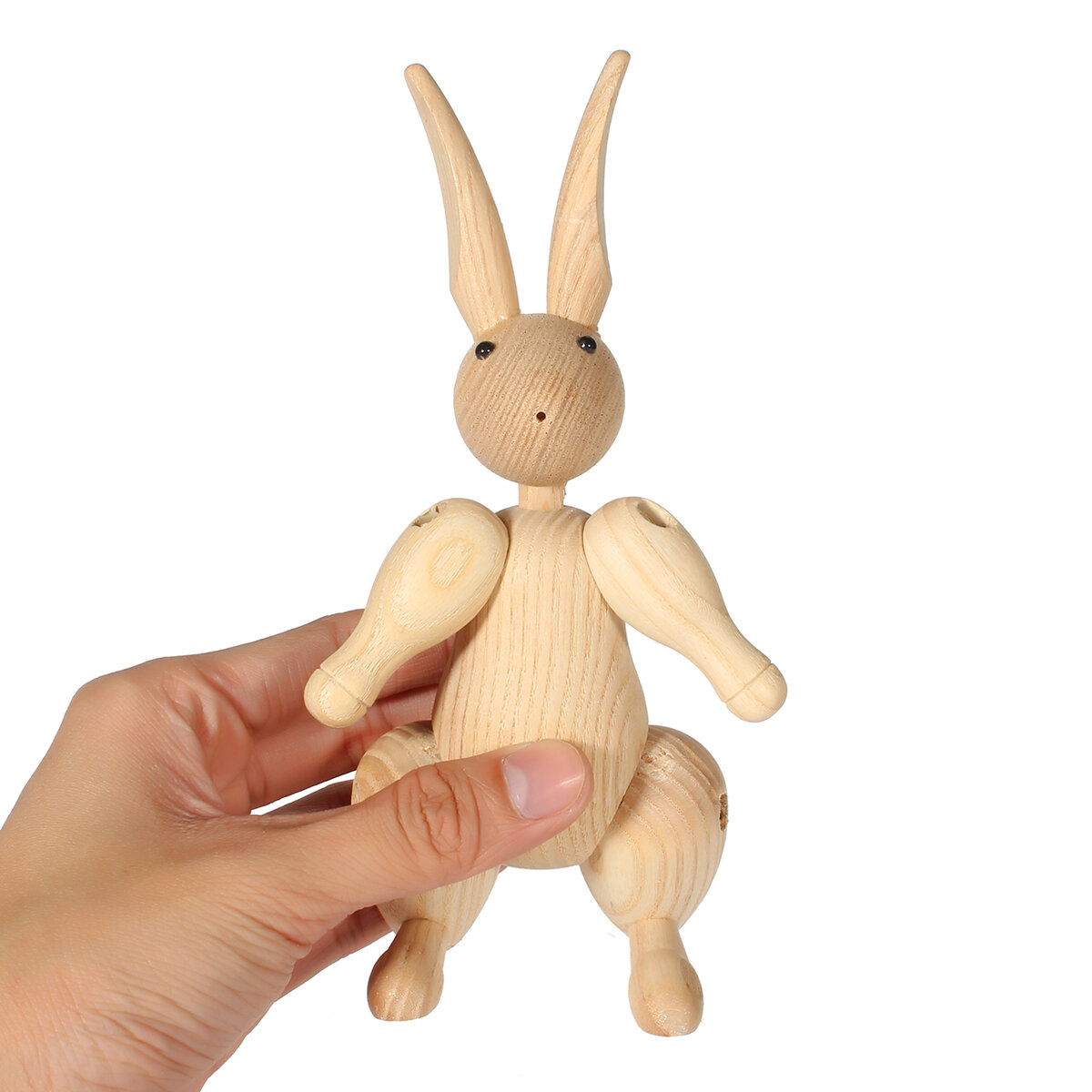 Wood Carving Miss Rabbit Figurines Joints Puppets Animal Art Home Decoration Crafts