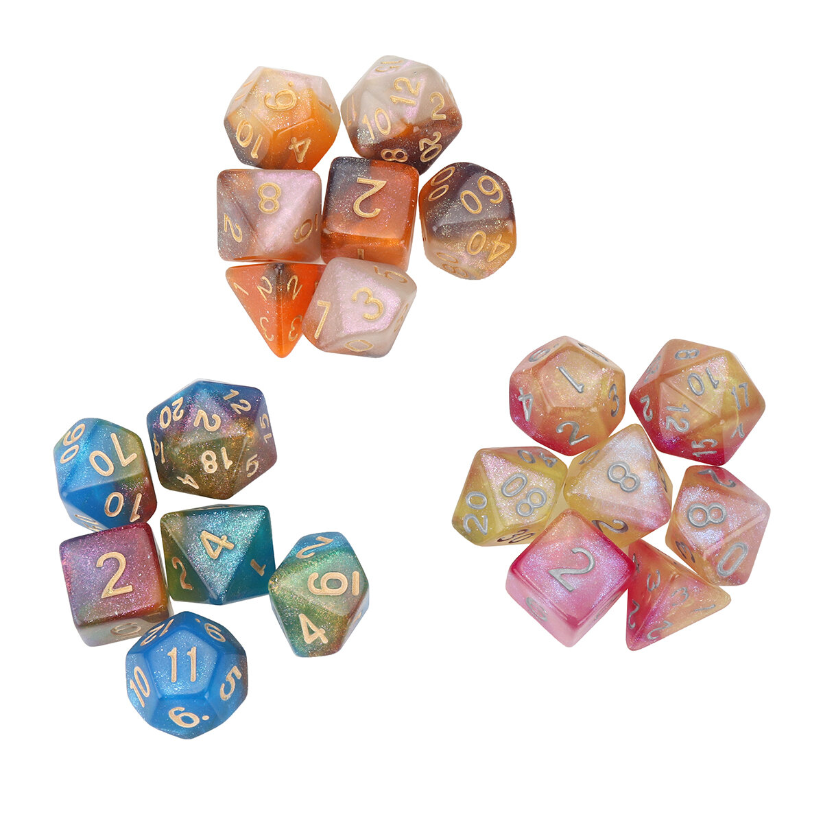 7Pcs Polyhedral Dice Set Board Game Multisided Dices Gadget Acrylic Polyhedral Dices Role Playing Game Accessory For Dungeons Dr