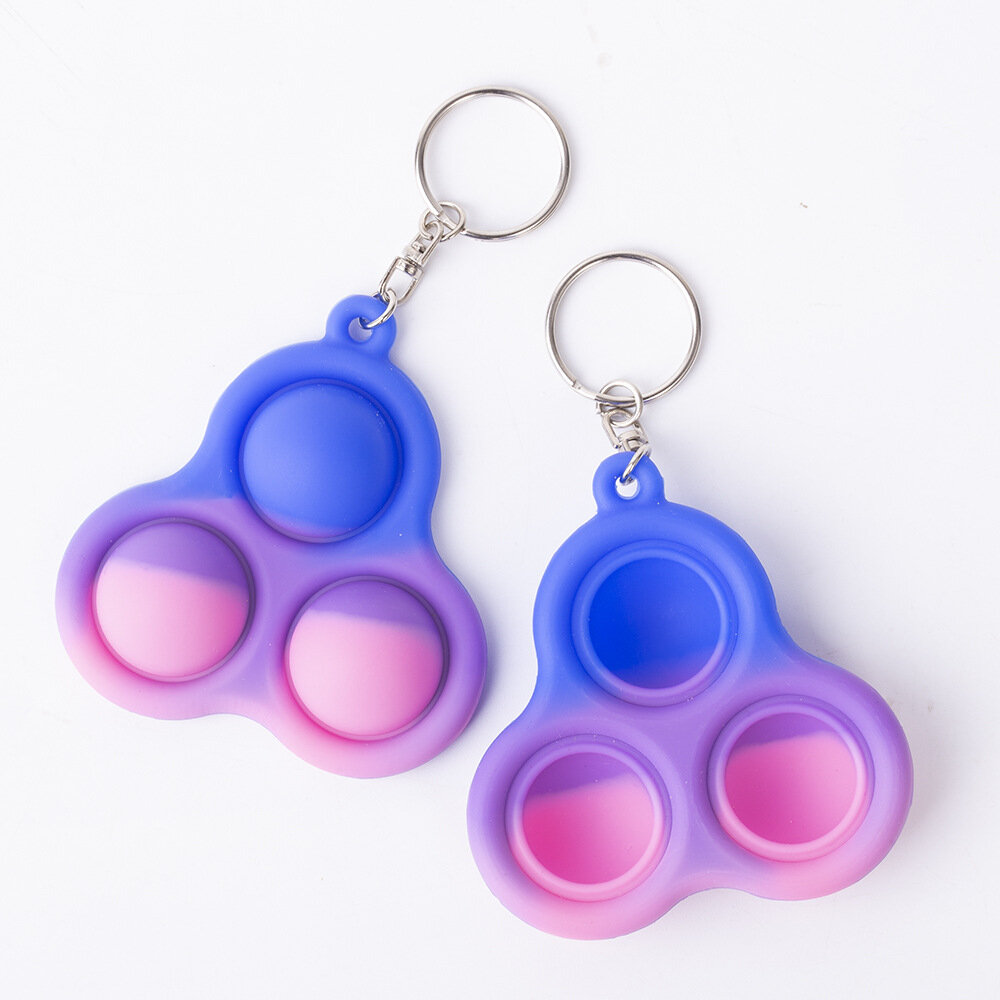 Mini Sensory Fidget Relaxation Stress Relief Anti-Anxiety Autism Hand EDC Gadget for Kids Teen Adult Push Pop Bubble Keychain Pu