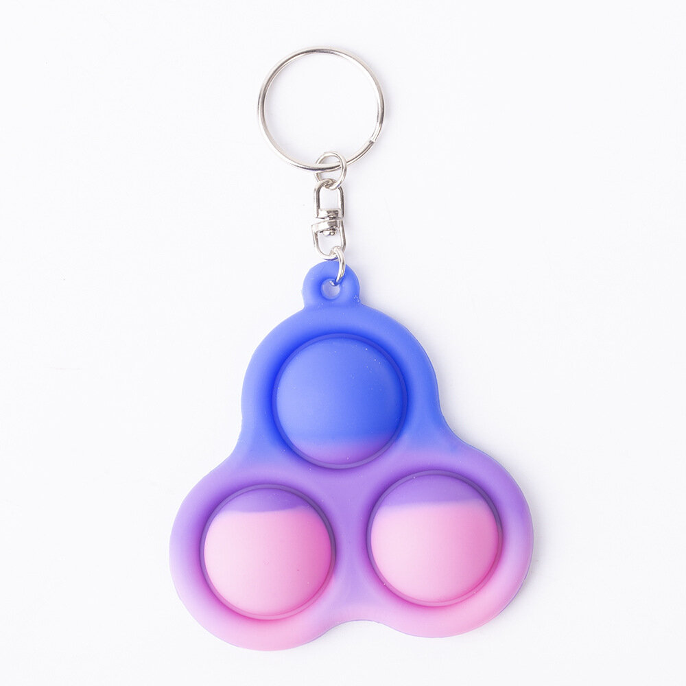 Mini Sensory Fidget Relaxation Stress Relief Anti-Anxiety Autism Hand EDC Gadget for Kids Teen Adult Push Pop Bubble Keychain Pu