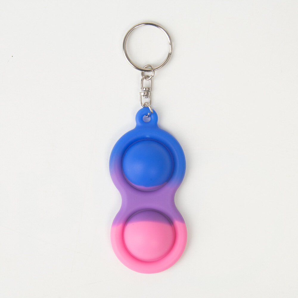 Mini Sensory Fidget Relaxation Stress Relief Anti-Anxiety Autism Hand EDC Gadget for Kids Teen Adult Push Pop Bubble Keychain Pu