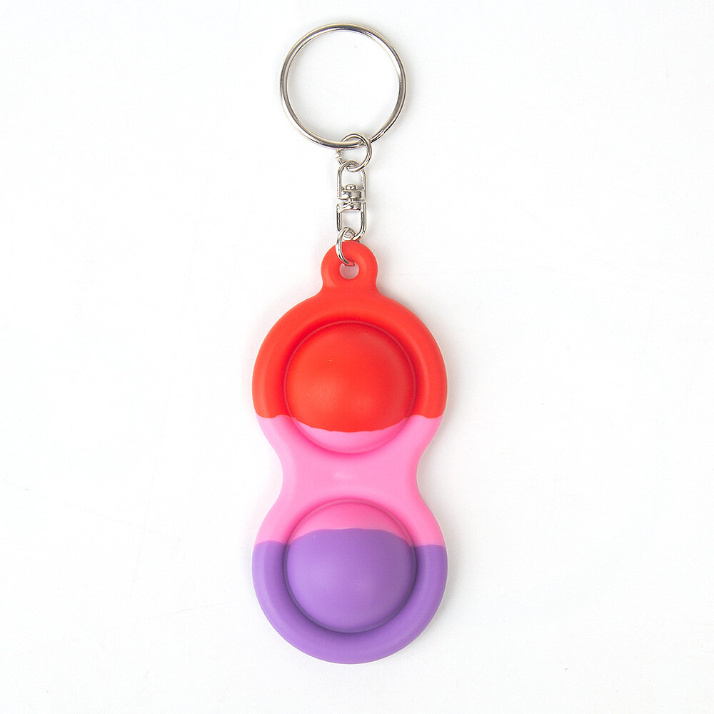 Mini Sensory Fidget Relaxation Stress Relief Anti-Anxiety Autism Hand EDC Gadget for Kids Teen Adult Push Pop Bubble Keychain Pu