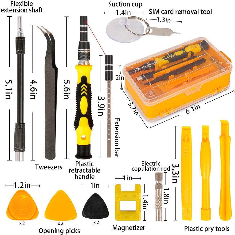 115 in 1 Professional Screwdriver Set Precision Screwdriver Set Multi-function Magnetic Repair Computer Tool Kit Compatible with