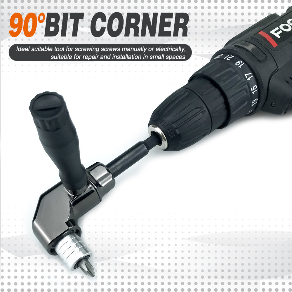 90 Degree Turning Universal Screwdriver Batch Head Corner Adapter with Quick Release Hexagonal Interface Ideal for Hard-to-Reach