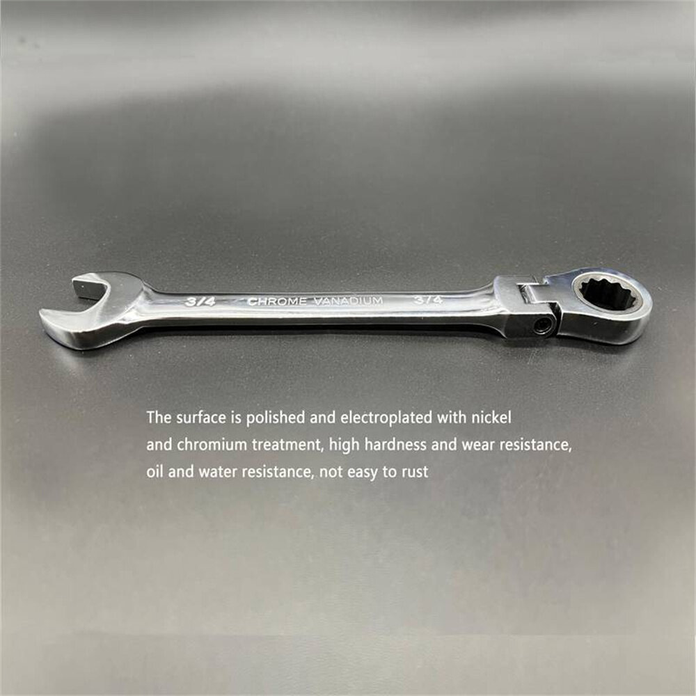 8-19mm 180-degree Movable Head Double-ended Wrench With Ratchet Dual-Use Ratcheting Wrench Set Auto-Fast Effort-Saving Open-En