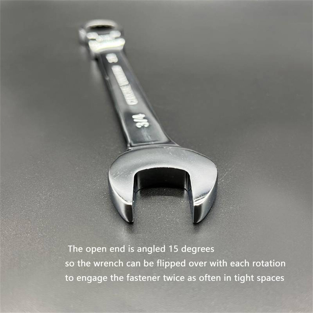 8-19mm 180-degree Movable Head Double-ended Wrench With Ratchet Dual-Use Ratcheting Wrench Set Auto-Fast Effort-Saving Open-En