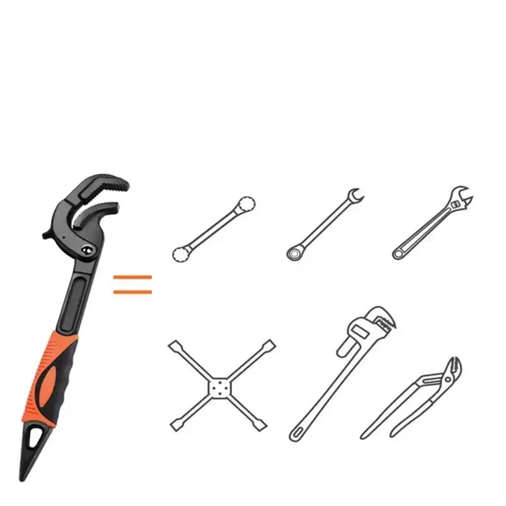 Multifunctional Quick-Opening Universal Wrench Robust Self-Tightening Design Perfect for All DIY and Professional Plumbing Needs