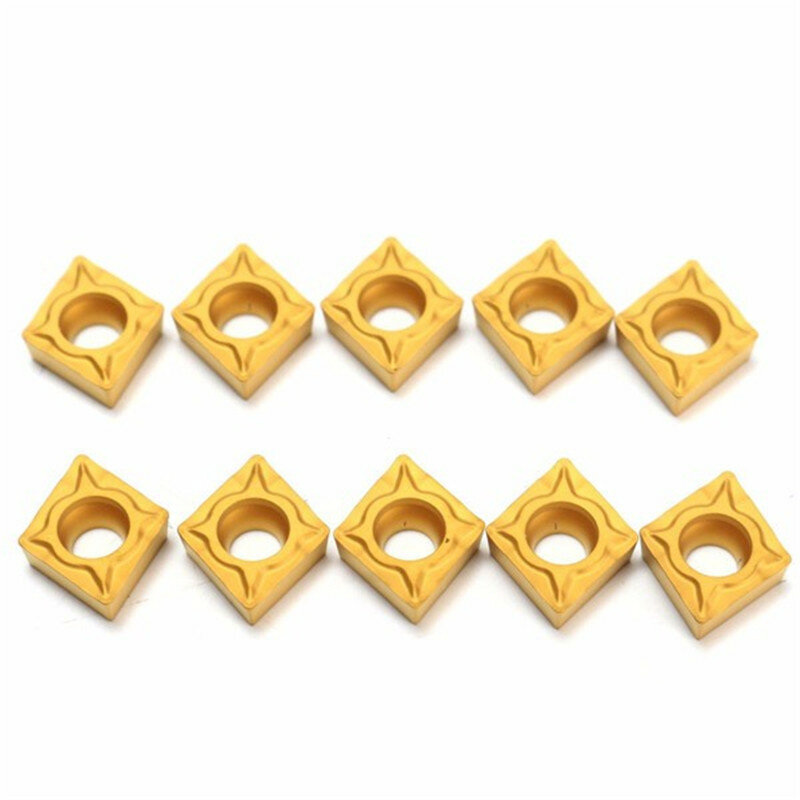 Machifit 10pcs CCMT060204-HM YBC251 Carbide Insert Titanium Coated Carbide Cutter