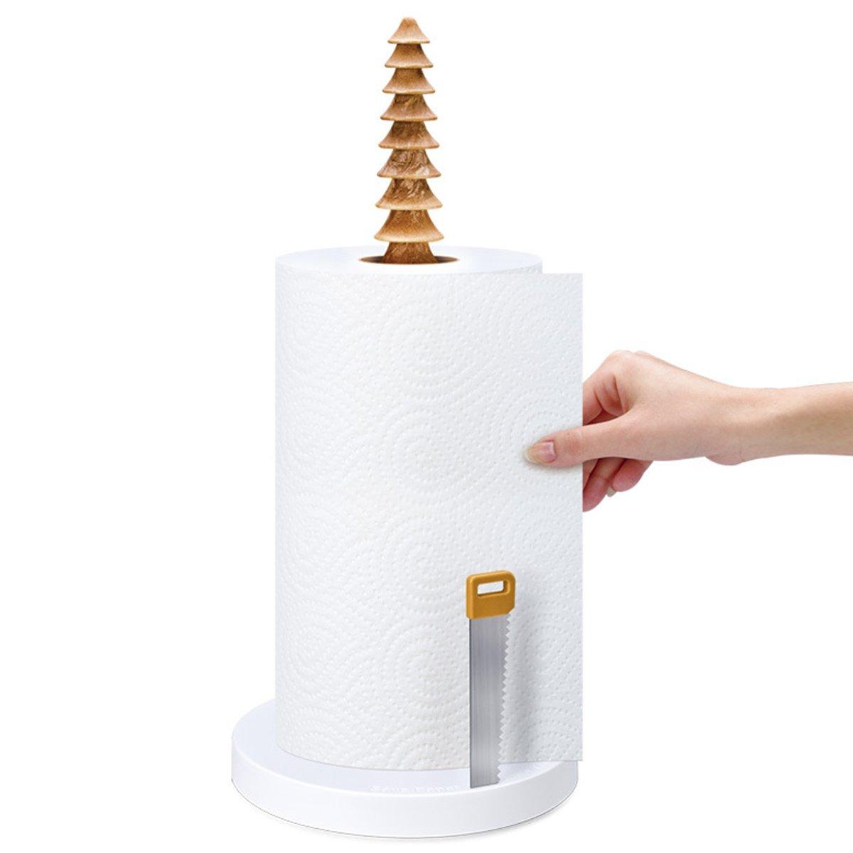 Kitchen Paper Towel Holder Free Standing Bathroom Tissue Roll Dispenser Storage C