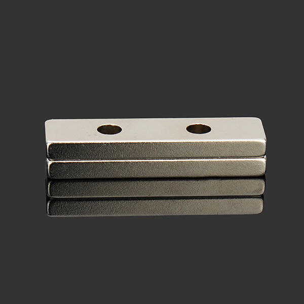 2pcs N35 40x10x4mm Strong Block Magnets Countersunk Rare Earth Neodymium Magnets with 2 Holes