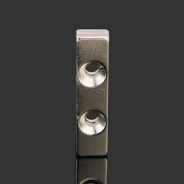 2pcs N35 40x10x4mm Strong Block Magnets Countersunk Rare Earth Neodymium Magnets with 2 Holes