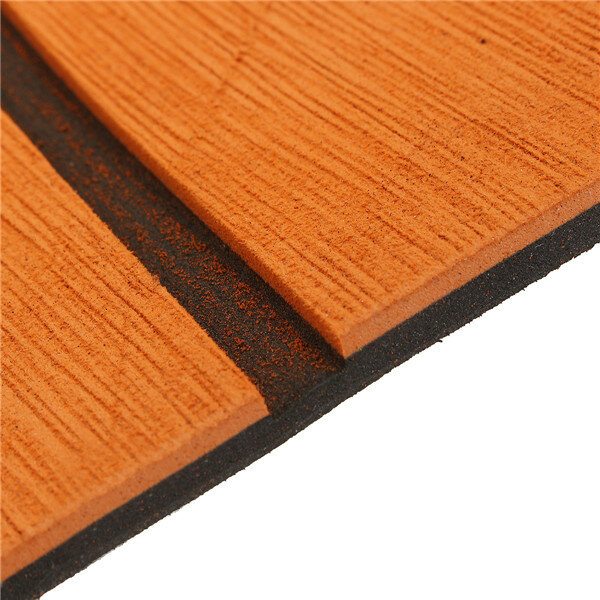 1200x2000x6mm EVA Foam Sheet Orange with Black Line Teak Synthetic Boat Decking Pad