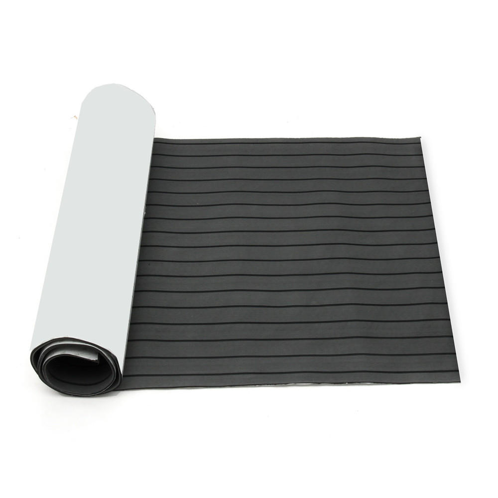 900mmx2400mmx5.5mm Dark Grey and Black EVA Foam Faux Teak Sheet Boat Yacht Synthetic Teak Decking